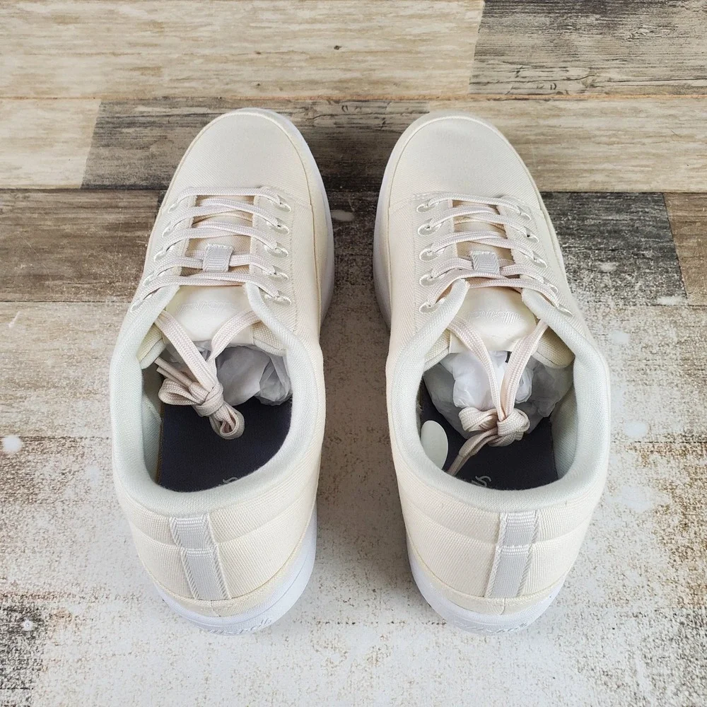 Allbirds Canvas Pacer Mens Shoes Sz 11 Natural White Blizzard Lace Up Sneakers